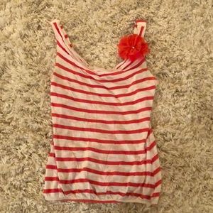 Striped drape neck tank